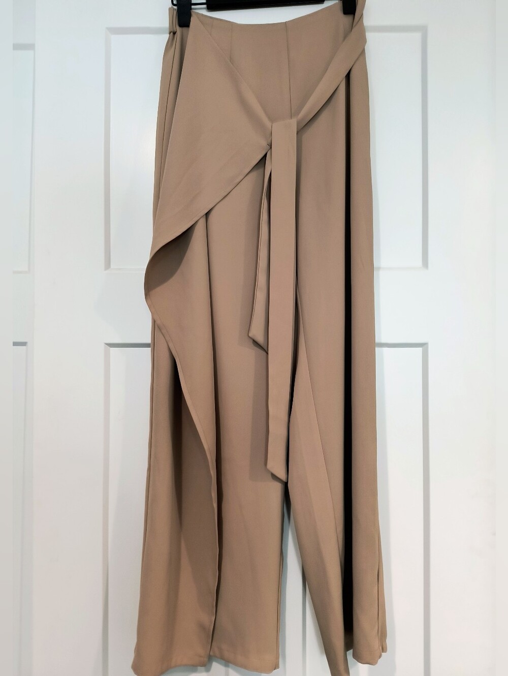 HALARA Beige/Taupe Flare Wrap Pants - Picture 7 of 10
